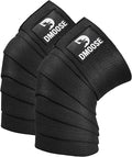 DMoose Fitness Knee Sleeves for Weightlifting (Pair) 78” Knee Wraps for Joint Support, Squats & Powerlifting - Gym Brace Straps for Joint Stability & Pain Relief, USPA & IPL Approved for Men and Women