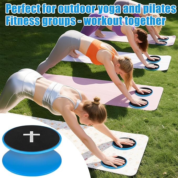 Eyourlife Core Slider Dual-Sided Sliders for Working Out 2-Pack on Hardwood & Carpet Pilates Equipment with Cross Design Portable Fitness Equipment for Abs Yoga Board & Full-Body Training