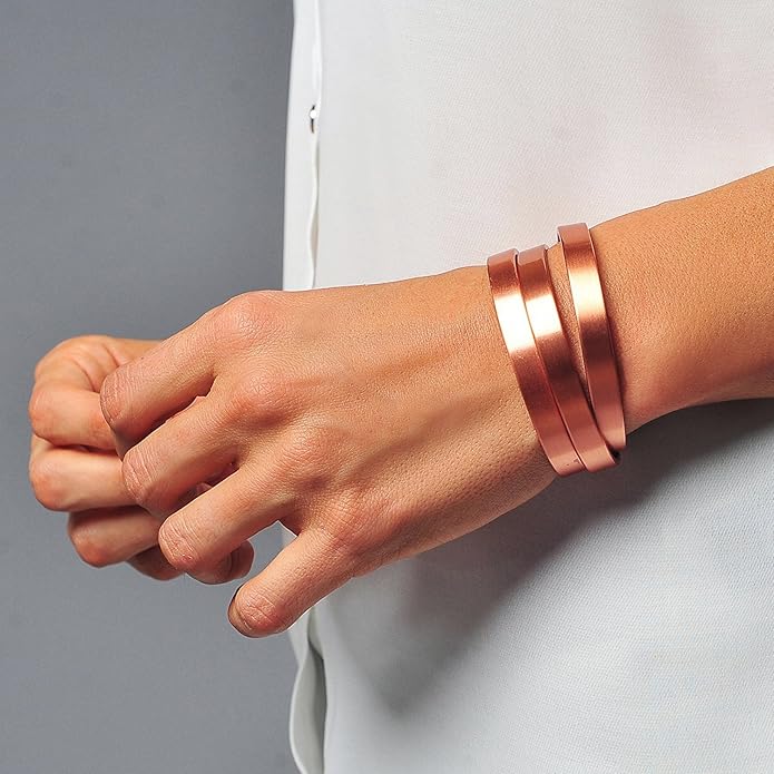 Earth Therapy Minimalist Design Magnetic Field Cuff Bracelets for Men & Women - Ultra Strength - Adjustable