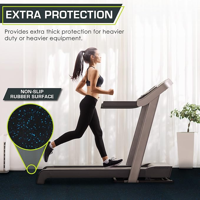 ProsourceFit Rubber Top Exercise Puzzle Mat ½-inch or ¾-inch, EVA Foam Interlocking Tiles for Home Gym Protective Flooring for Equipment and Workouts, Available in 24 SQ FT or 48 SQ FT
