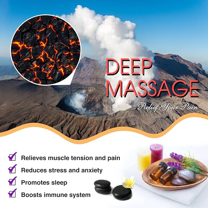 Maxdee Hot Stones Massage Set: 10 Small Hot Massage Stones for Professional or Home Spa Use, Ideal for Relaxation, Pain Relief, and Healing, 1.6"
