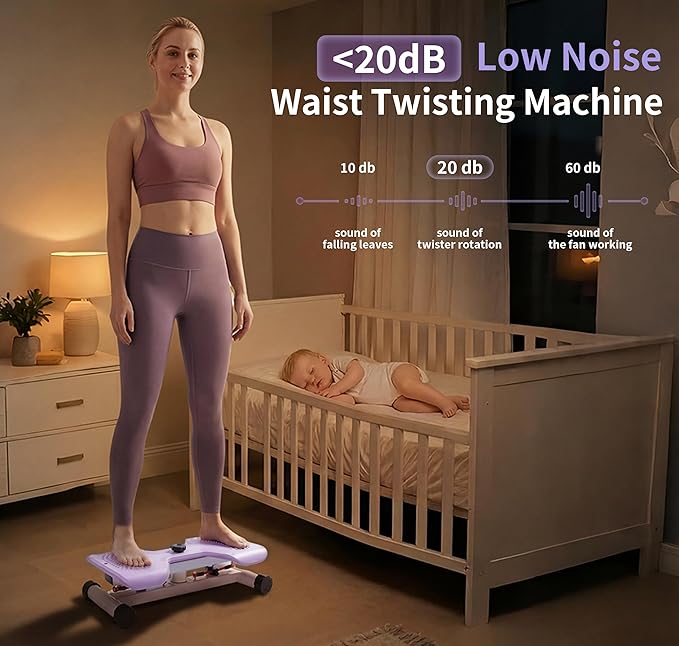 Waist Twister Machine Exercise Fitness Tool, Ab Twist Board with 300Lbs Capacity & 20dB Ultra-Quiet, Home Gym Workout Equipment for Women Belly Fat