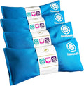 Lavender Eye Pillows - Yoga Eye Pillows Namaste Hot Cold Aromatherapy for Stress, Meditation, Spa, Relaxation Gifts - Made in USA Set of 4 - Turquoise Cotton