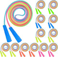 12 Pack Kids Jump Rope, Colorful Gradient Nylon Skipping Ropes for Children, 7.55FT Adjustable Length, Plastic Handles, Lightweight Skipping Ropes for Schools, Parties, and Outdoor Play