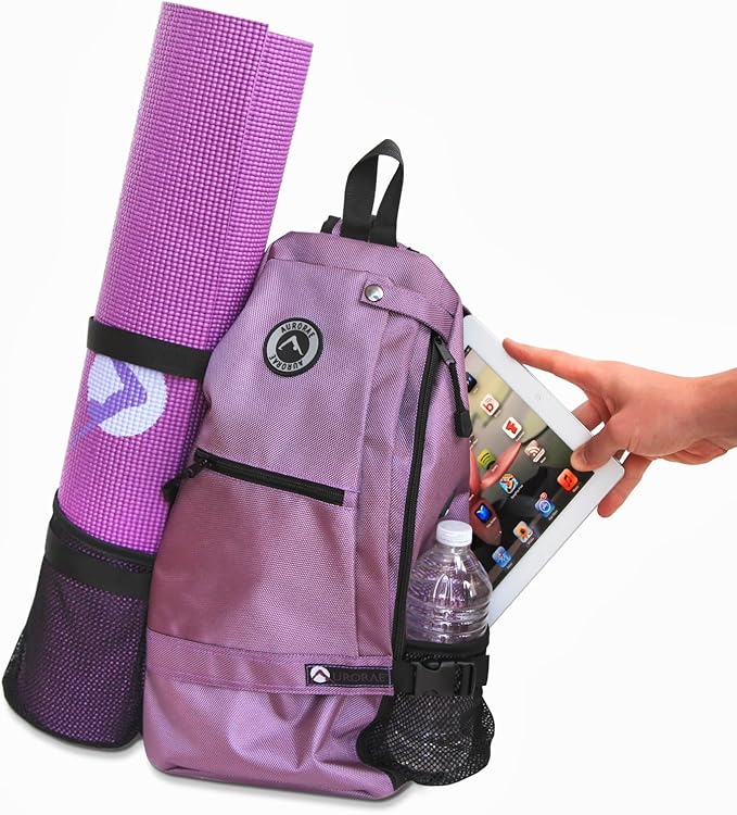 AURORAE Yoga Mat/Gym/Picklleball Cross-body Travel Sling Back Pack. Mat sold separately.