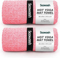 Hot Yoga Towel,Microfiber Yoga Mat Towels Non Slip for Hot Yoga Absorbent Microfiber Sweat Anti-Slip Cover,Bikram,Pilates,Exercise,Fitness 24 inch X 72 inch Pink 2 Pack