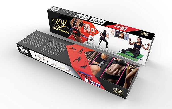 Pilates Bar Stick – Professional Pilates Bar Kit for Home & Gym Workout – Adjustable Resistance Bar – Suitable for All Fitness Levels – Yoga Pilates Bar Kit with Foot Loop and Bonus Gloves