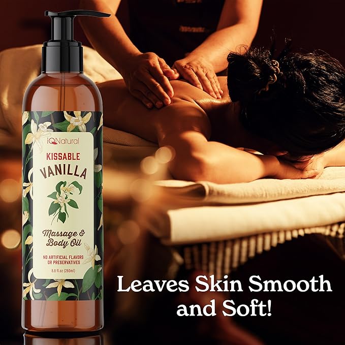 Fractionated Coconut Oil for Skin, Edible Massage Oils for Date Night, Oil for Massage Therapy, BodyOil for Intimacy, Sensual Massage, Warming Massage Oils for Date Night Heat Edible - 8oz
