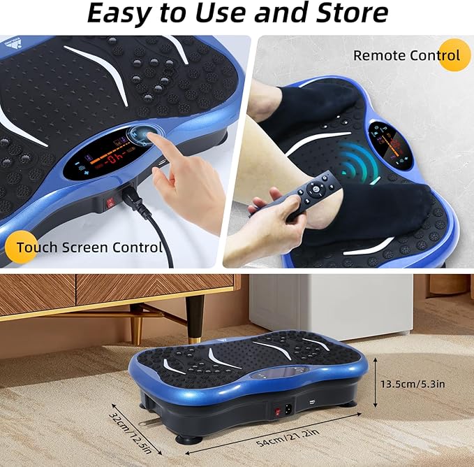 Himaly Vibration Plate Machine, Vibration Fitness Trainer with Bluetooth Speaker, 5 Program Modes, 2 Resistance Bands, Home Exercise Equipment for Fitness Body Toning