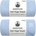 Hot Yoga Towel, 2 Pack Yoga Mat Towel Yoga Towels for Hot Yoga Non Slip with Grip Dots Sweat Absorbent Microfiber Pilates Towel for Bikram Exercise and Fitness