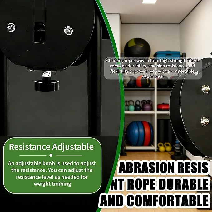 Endless Rope Trainer - Suspension Endless Rope Pulley, Adjustable Resistance Trainer Machine, Closed-Loop Nylon Rope, Cable Machine Home Gym for Grip, Arms Training Red