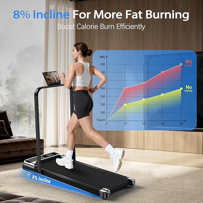 AoraPulse Portable Foldable Treadmills for Home, Small Folding Treadmill for Home Office with 300 LBS Capacity, Walking Running Exercise Electric Compact Treadmill with LED Display