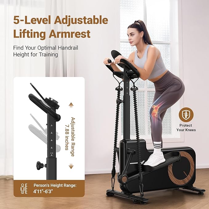 MERACH Elliptical Exercise Machine, Hyper-Quiet Magnetic Drive Elliptical Machine with 16 Resistance Levels, 330LBS Loading Capacity, Compact Elliptical Training Machines with MERACH App, E19