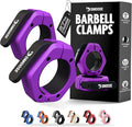 DMoose Fitness Barbell Clips 2 Inch (Pair) - Quick Release Olympic Barbell Clamps & Collars with Anti Slip TPR Grip for Secure Weightlifting and Powerlifting - Weight Clips for Bars at Home or Gym