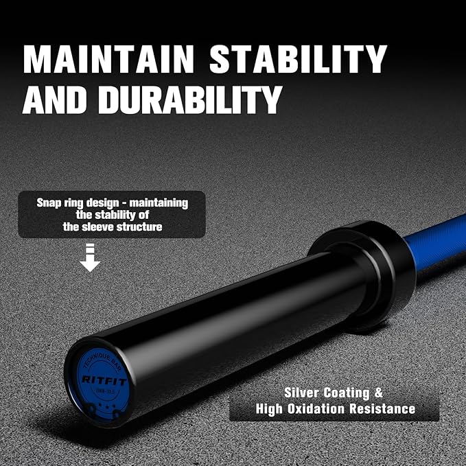 RITFIT Olympic Barbell 4ft/6ft - 2 Inch Weight Bar for Strength Training, Weightlifting, Squat, Deadlift, Bench Press, Curl, Overhead Press - 350lbs/500lbs Capacity
