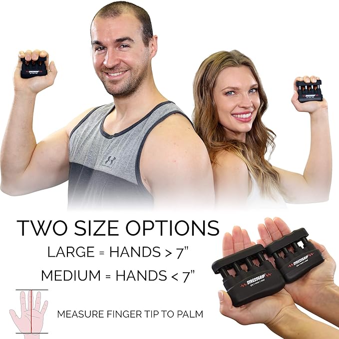 The Stress Ball for Adults (Medium) A Stress & Anxiety Relief Device - Comfortable Hand Exerciser - Stress Reliever & Hand Gripper - Black