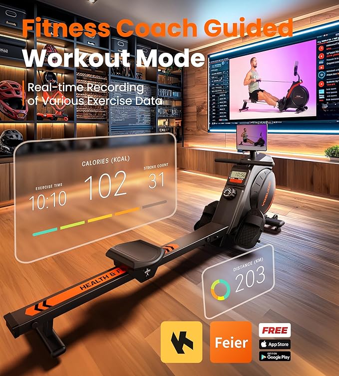 YOSUDA Magnetic/Water Rowing Machine for Home - Rower Machine Use with Bluetooth, App Supported, Rowing Machine for Beginners to Athletes, Comfortable Seat Cushion