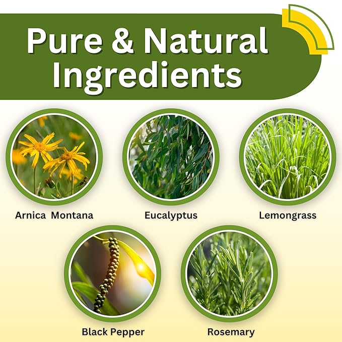 Relief Arnica Cream Natural Lotion for Effective Sore Muscle Support | Arnica Cream with Lemongrass & Eucalyptus Essential Oils | Best Massage Lotion for Massage Therapy – 2 Pack