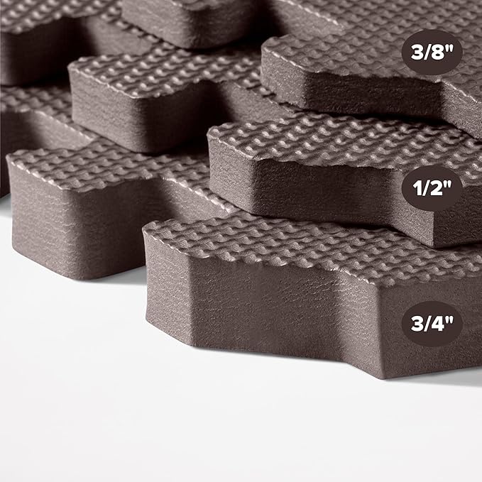 We Sell Mats 3/8" Thick Multipurpose EVA Foam Exercise Floor Mat, Interlocking Tiles, Anti-Fatigue for Home or Gym