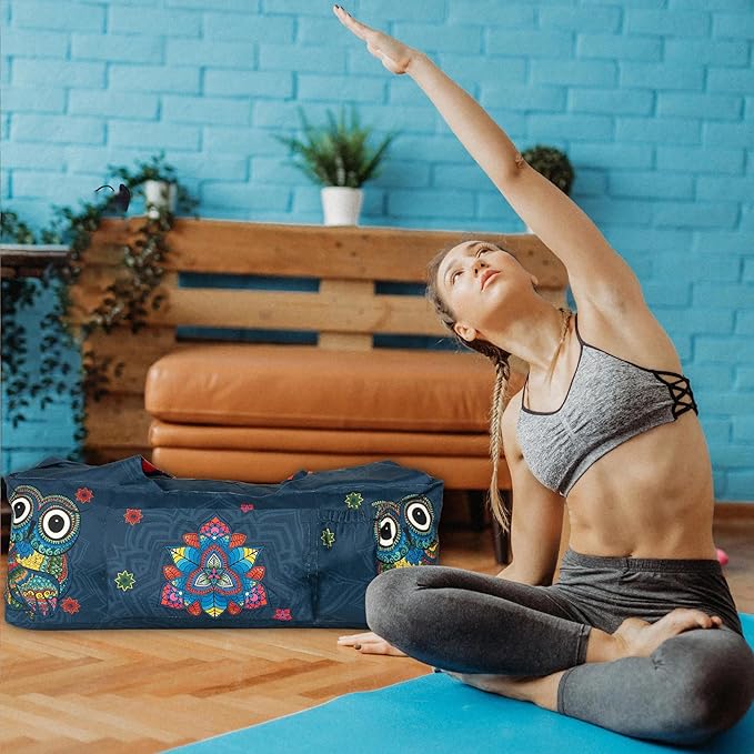 Yoga Mat Bag - Large Yoga Bag with Yoga Mat Strap, Zipper and Pockets - Yoga Bags and Carriers Fits All Your Stuff - Personalized Yoga Mat Bags for Women Fits Most Size Mats