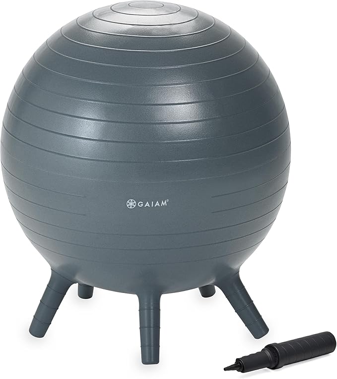 Stay-N-Play Children's Balance Ball - Flexible School Chair Active Classroom Desk Alternative Seating Built-In Stay-Put Soft Stability Legs, Includes Air Pump