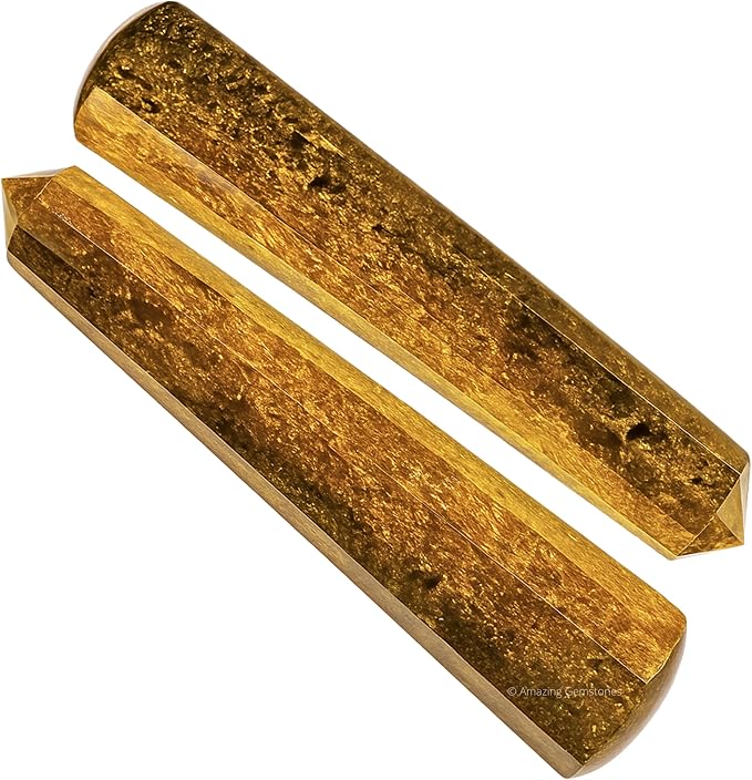 Amazing Gemstone Bronzite Crystal Wand Massage Stick - Pelvic Wand Gua Sha for Adults - Crystals and Healing Stones Massage Wands for Adults Gifts (Pointed)