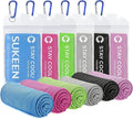 Sukeen Cooling Towel (40"x12"), Ice Towel, Soft Breathable Cool Towel for Yoga, Sport, Gym, Workout, Camping, Fitness, Workout & More Activities, Blue/Pink/Green/Grey/Black/Light Purple