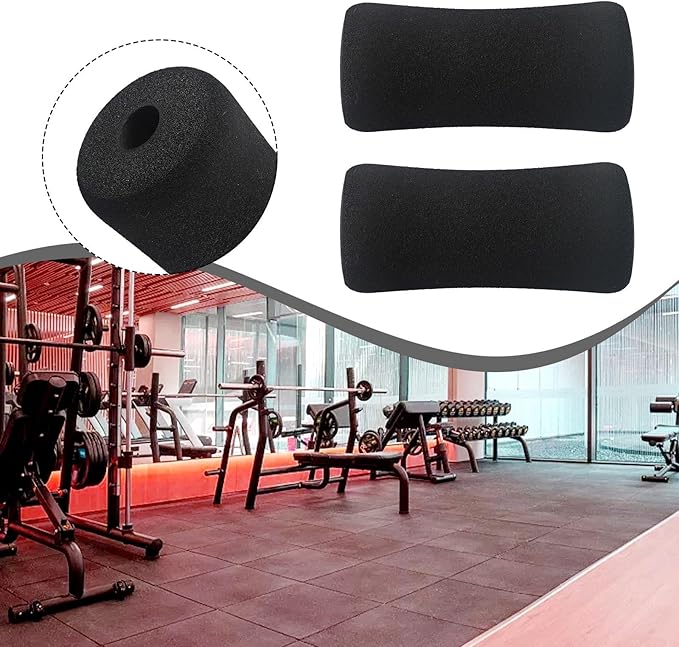 Fitness Equipment Foot Foam Pads Rollers Replacement Set for Weight Bench Leg Extension Home Gym Exercise Machines for 22-25mm Tube Diameter Black 2 Pieces(23 * 100 * 175mm)