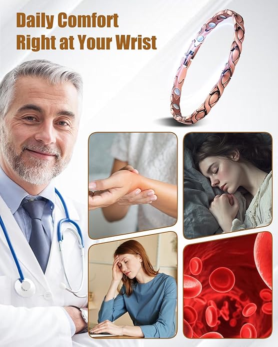 Copper Bracelets & Rings for Women, Copper Magnetic Bracelet for Women