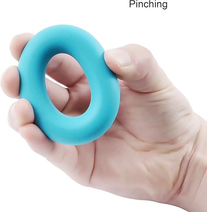 Wisdompro 3 Pack Hand Grip Strengthener Rings, Strength Trainer for Finger, Forearm Exercise, Rock Climbing Gripper Workout - 30, 40 and 50 Lbs