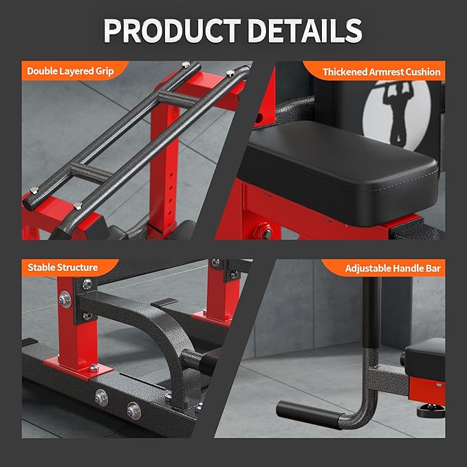sogesfurniture Power Tower Dip Stands Assistive Trainer for Home Gym - 10-Level Height Adjustable Multi-functional Pull Up Bar, Dual Training Stands for Dip Push Up & Core Workout, Heavy Duty Steel Frame