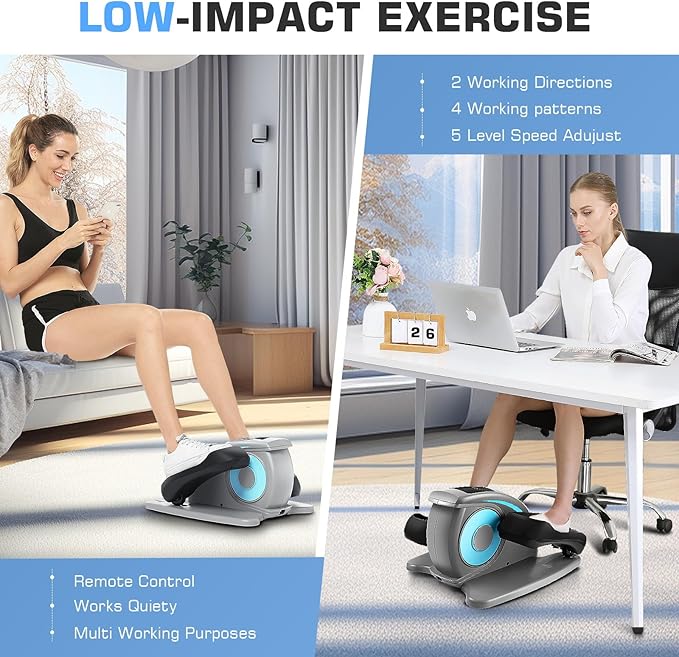 ANCHEER Under Desk Elliptical Machine, Electric Seated Pedal Exerciser, Mini Elliptical Machines, LCD Display Monitor, Portable Quiet Elliptical Machine, Leg Exerciser for Home