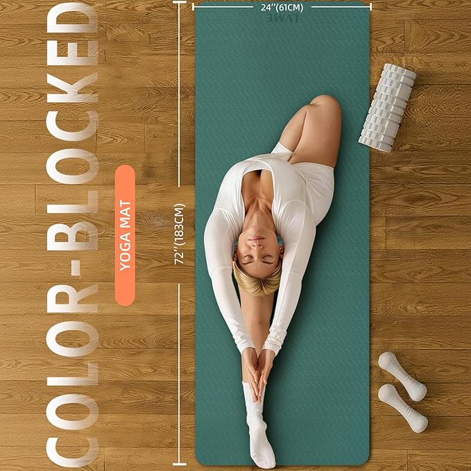 Extra Thick Yoga Mat -0.4Inch(10mm),Non-Slip Yoga Mat, 72"x24" Exercise & Fitness Mat with Carrying Strap, Workout Mats for Yoga, Pilates and Floor Exercise