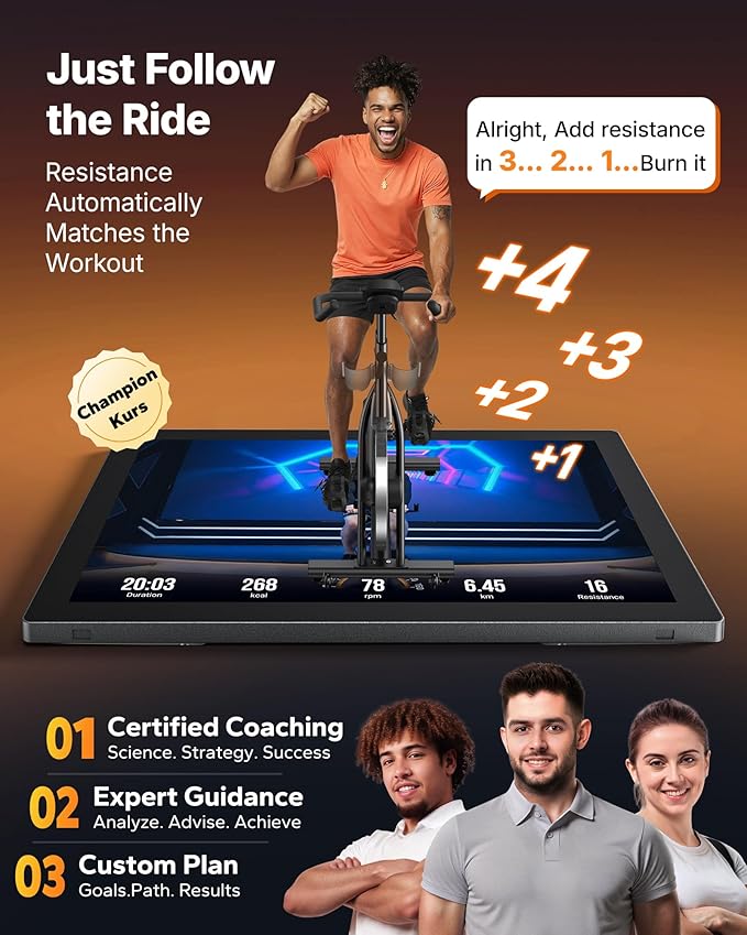 Merach Magnetic Exercise Bike, Heavy Duty Stationary Bike with Automated Resistance, 350 Lbs Weight Capacity, Low Noise Indoor Workout Bike for Home Gym with Self-Developed App