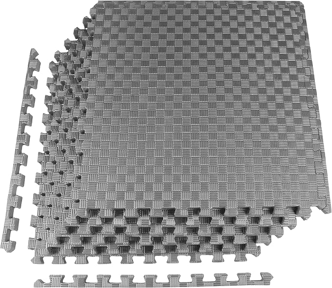 Elevon Puzzle Exercise Gym Flooring Mat, EVA Interlocking Foam Tiles Workout Mat for Home Gym, Fitness Equipment, MMA, Gymnastics, Shock-Absorbing Exercise Mat, Multi-Color