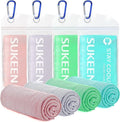 Sukeen 4 Pack Cooling Towel (40"x12") for Sweat, Quick-Drying Neck Cooling Wraps, Soft & Breathable Chilly Sports Towel for Yoga, Sport, Workout
