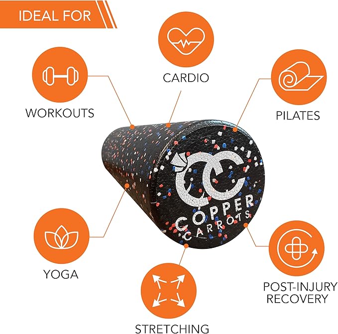 Foam Rollers – 6 x 18 Inch High Density EPP Foam Roller for Back Stretching – Premium Quality and Comfortable – Ideal for Physical Therapy, Post-Injury, Deep Tissue Muscle Massage