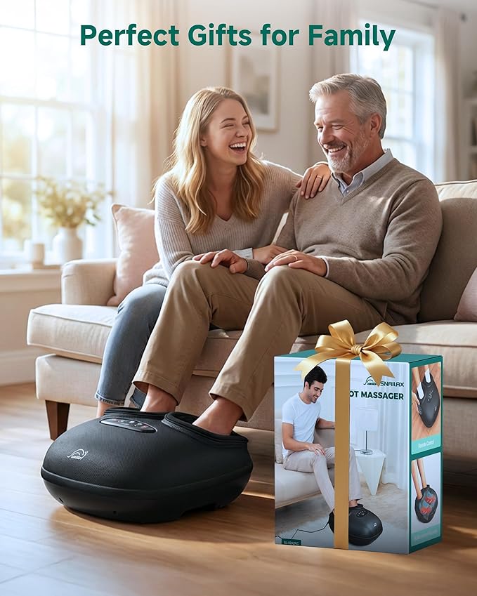 Snailax Shiatsu Foot Massager with Heat, Deep Kneading, Compression, Vibration, Electric Feet Massage Machine for Plantar Fasciitis,Neuropathy,Foot Warmer,Remote Control,Size 13,Mother's Day Gifts