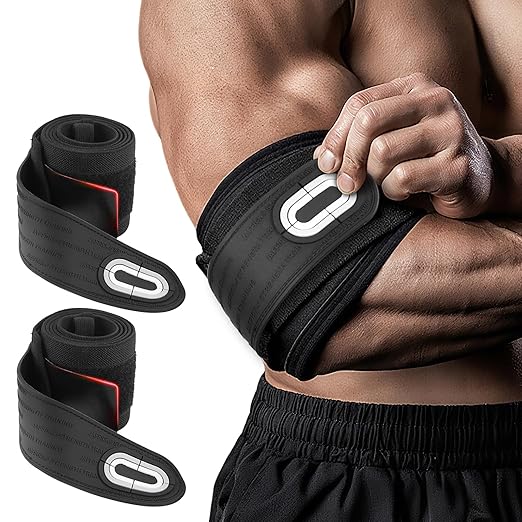 Jaffick Elbow Wraps for Weightlifting (1 Pair) - Double-Layer Reinforced 40'' Elastic Elbow Brace Compression Strap & Gym Joint Support Brace - for Bench Press, Powerlifting, and Pressing