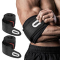 Jaffick Elbow Wraps for Weightlifting (1 Pair) - Double-Layer Reinforced 40'' Elastic Elbow Brace Compression Strap & Gym Joint Support Brace - for Bench Press, Powerlifting, and Pressing