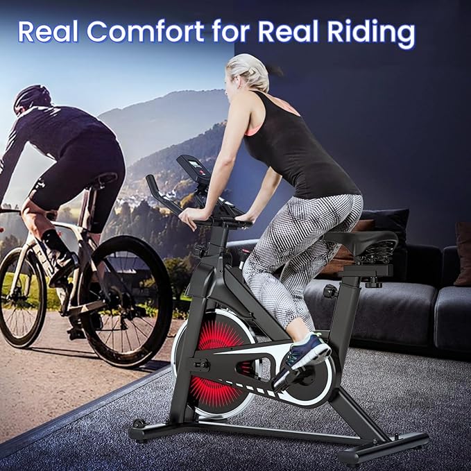 NAYSAYE Exercise Bike, Adjustable Stationary Bikes with Smartphone Mount, Professional Exercise Bike with Digital Pulse Display for Home and Office