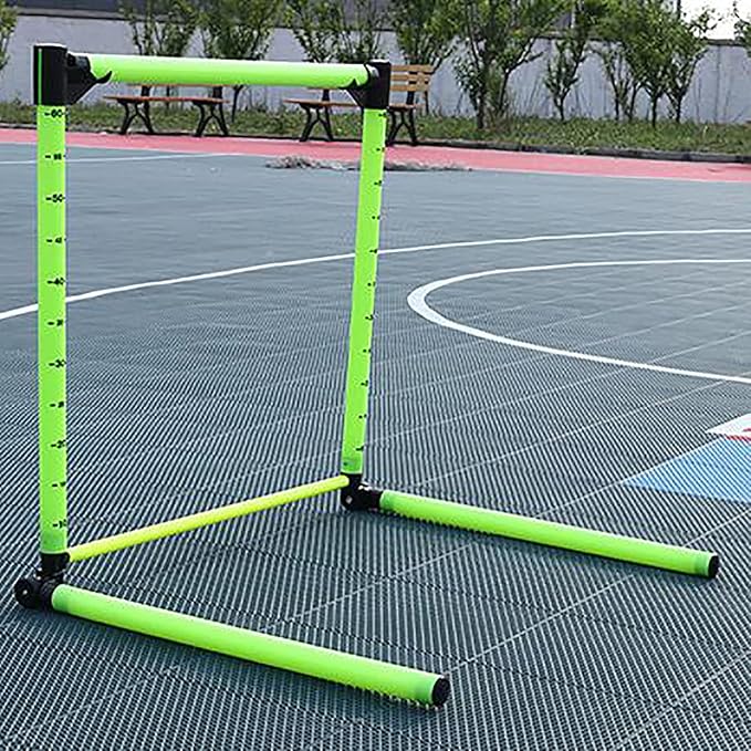 Adjustable Scale Agility Hurdles Football Track and Field Training Jumping Bar Set Outdoor Detachable Dogs Speed Ladders Obstacles,Green,60cm
