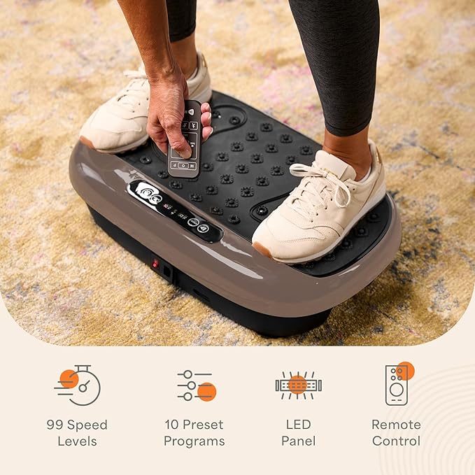 Lifepro HexaPlate Lite Vibration Plate Exercise Machine with Magnetic Acupoints - Full Body Vibration Platform for Beginners and Recovery - Lymphatic Drainage Massager for Muscle Toning and Fitness