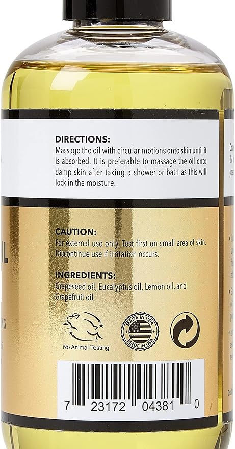 Cellulite Massage Oil with Massager Mitt - 100% Natural Cellulite Oil, Highly Absorbable and Deeply Penetrates Skin- Firms, Tones, Tightens & Moisturizes Skin By Cosmetasa 16.9 oz