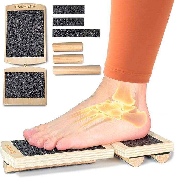 Foot Strengthener - Ankle Balance Board for Plantar Fasciitis, Foot Arch Stretcher, Sprained Ankle Recovery, Stability Exercises & Posture-Correction | Single-Leg | Non-Slip | w/Guide