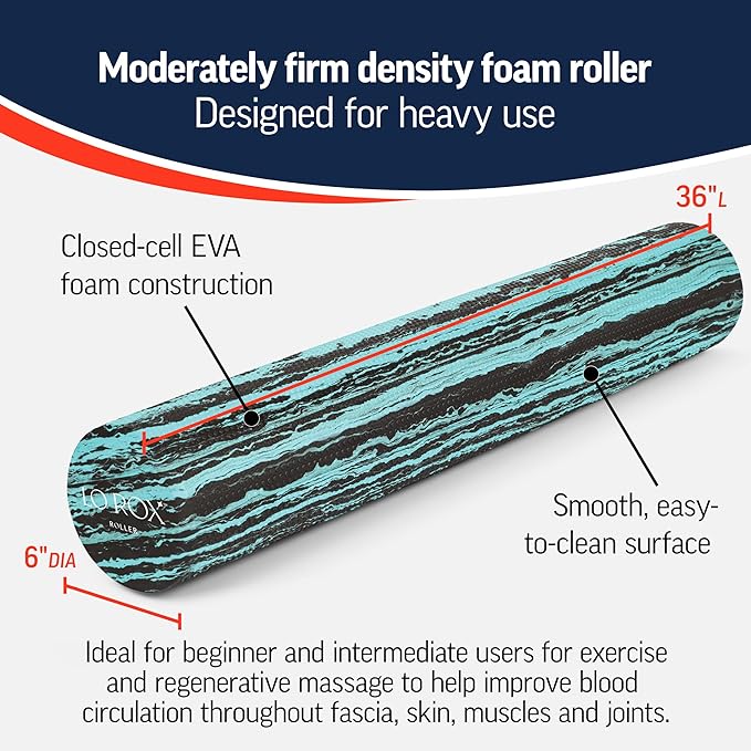 OPTP Lo Rox Foam Roller by Fascia and Alignment Expert Lauren Roxburgh – 36 Inch Foam Roller for Exercise, Self-Massage and Muscle Recovery