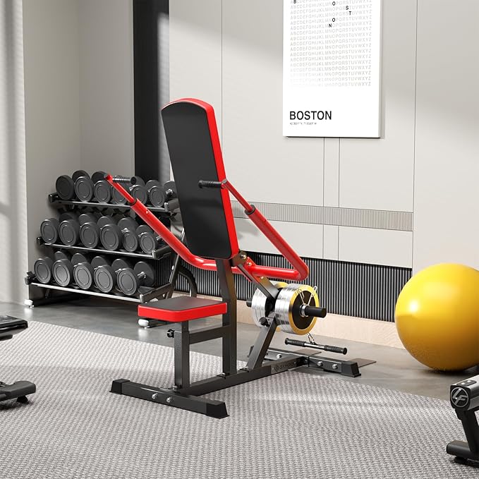 Upgraded 15° Backrest Seated Dip Machine Tricep Bicep, Tricep Bicep Press Down Machine, Triceps Bicep curl Workouts with Cable Bar, Plate Loaded Dip Machine Exercise for Triceps Biceps Chest Training