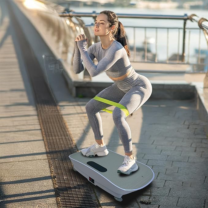 Silent Vibration Platform for Fitness & Weight Loss - 10 Frequency Full Body Shaking Machine, Bluetooth Enabled, Auto Start Stop, Noise Reduction Motor, Grey
