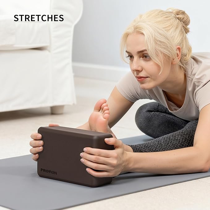 PROIRON Yoga Blocks, 2 Pack Supportive High Density Premium Eva Foam, Soft Non-Slip Surface with Curved Edges Stretch Blocks For Yoga, Pilates, Stretching