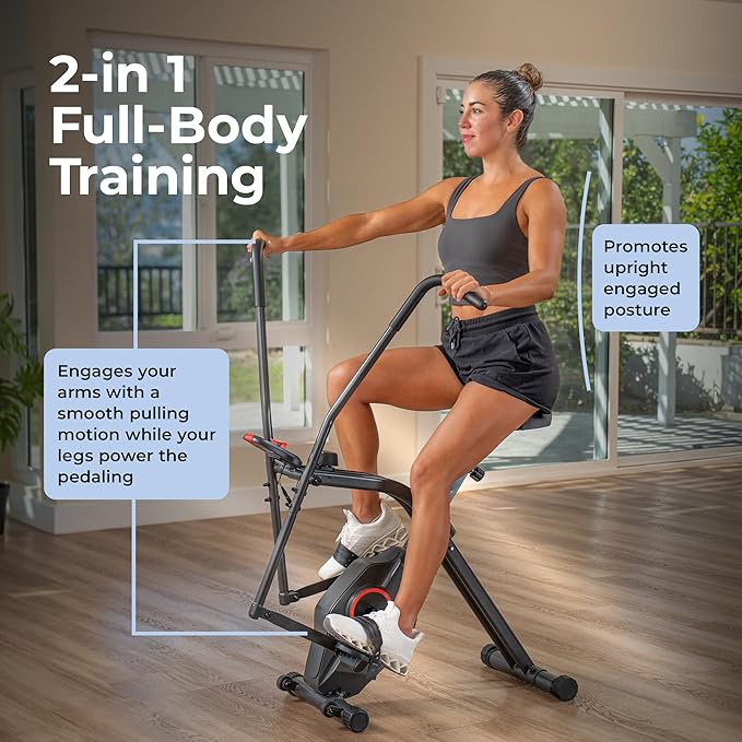 Sunny Health & Fitness Sunny Health & Fitness Smart Folding X-Bike, Portable Compact Exercise Bike for Indoor Cycling Workout, Home Cardio Training Machine, Free SunnyFit App Bluetooth Connect
